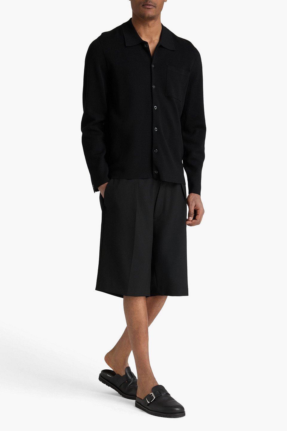  Sandro - Knitted Overshirt - Black - S 