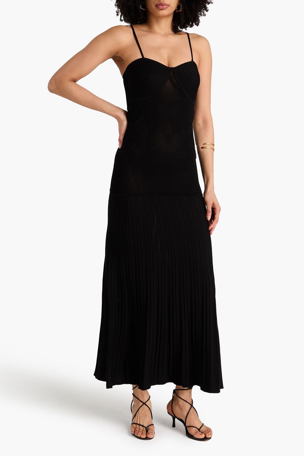 cable knit sweater dress outfit Notched Neck Cable-Knit Slit Sweater Dress main image 1