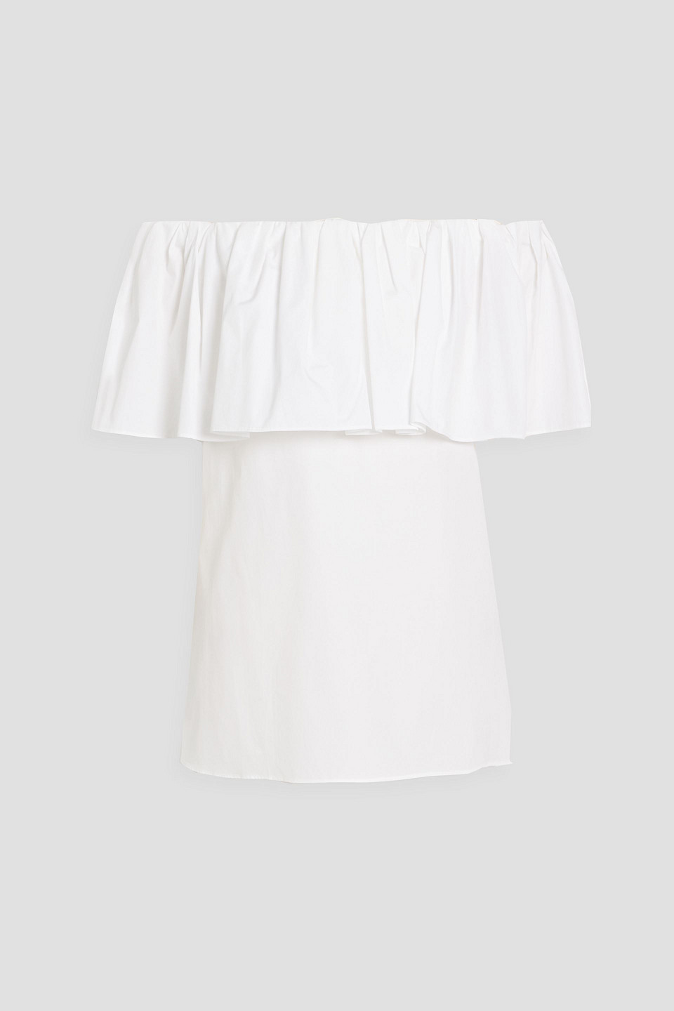 max mara - peccati off-the-shoulder ruffled cotton-poplin top - white - it 42