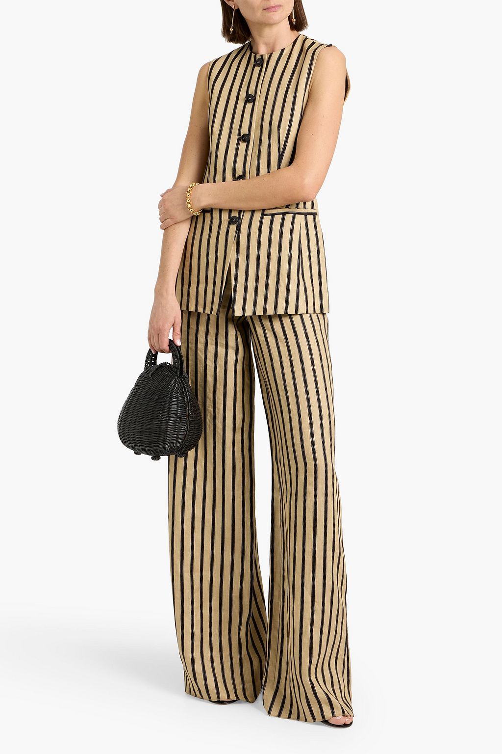 MAX MARA Rodeo striped linen-blend vest | THE OUTNET