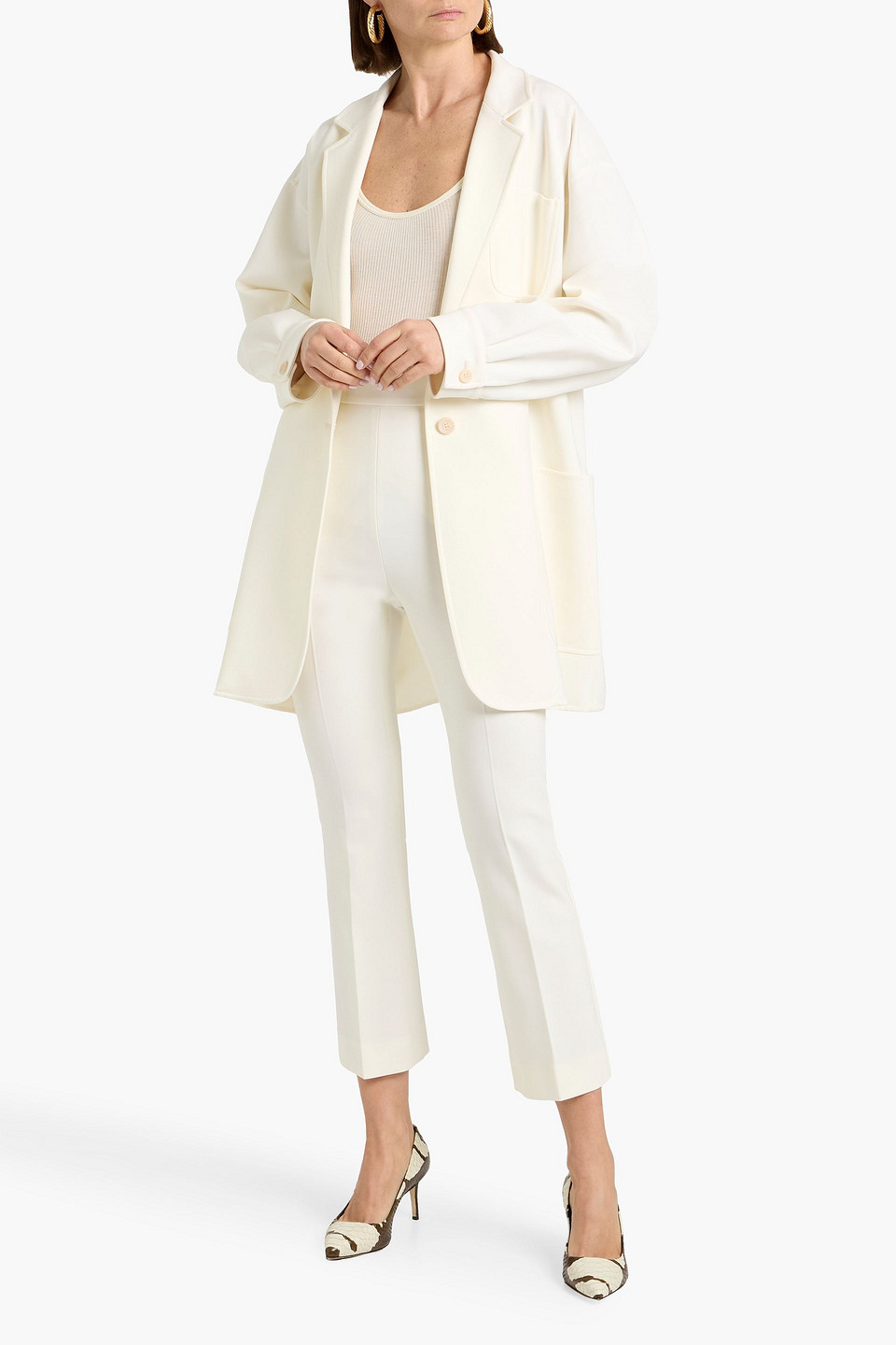 Max Mara Orlaya Wool-blend Blazer In White