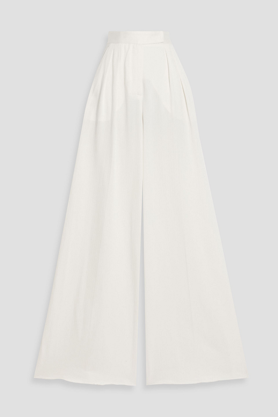 max mara - chenzia pleated cotton-jacquard wide-leg pants - white - it 38