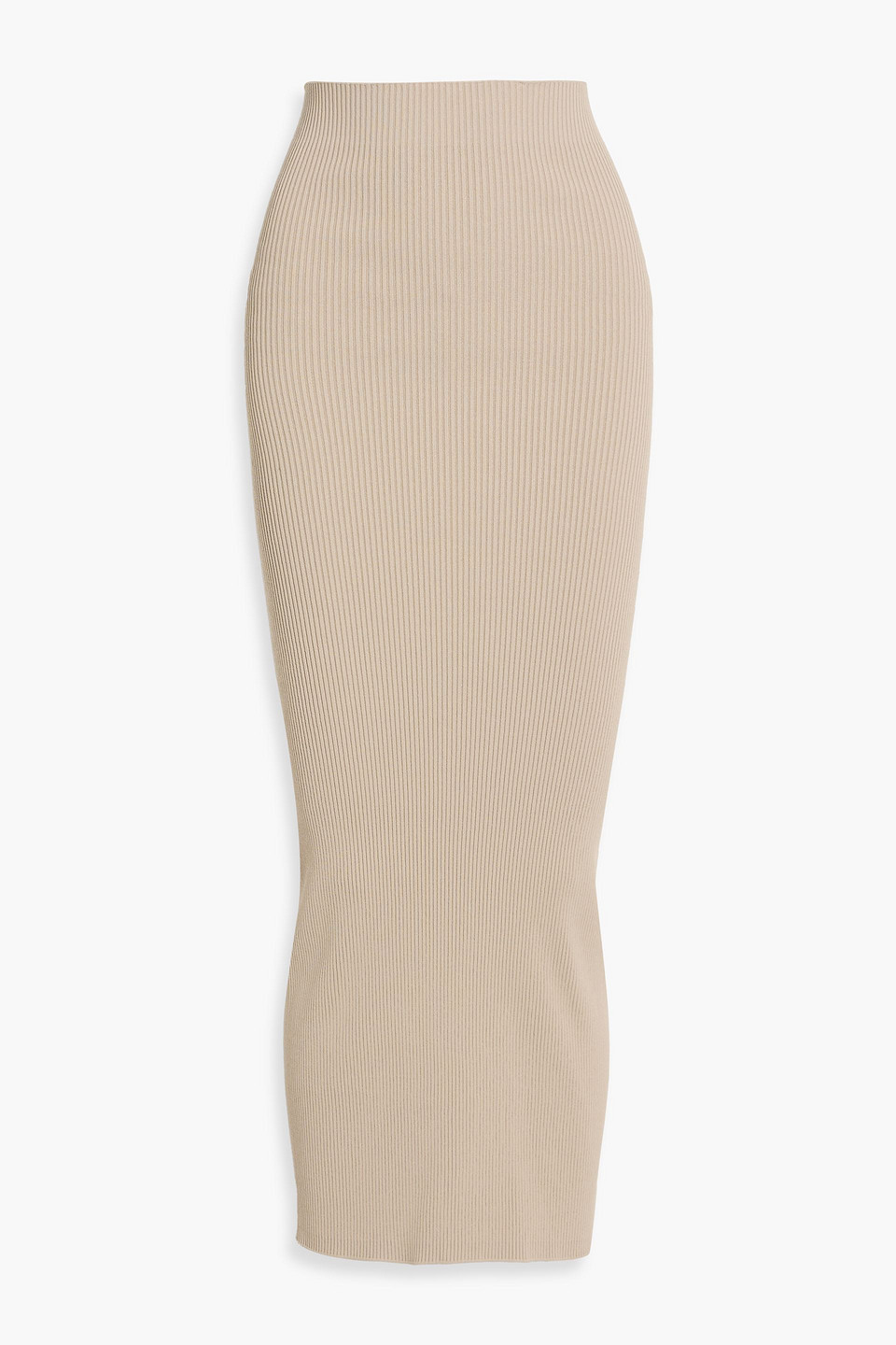Max Mara Aprile Ribbed-knit Maxi Pencil Skirt In Nude