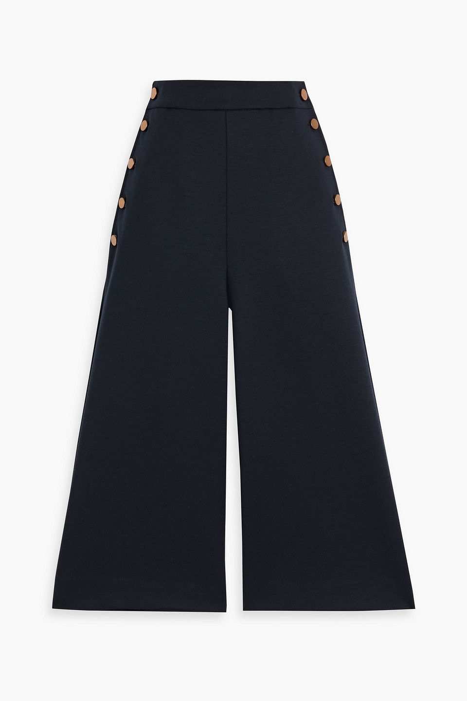 max mara - valdez wool-blend jersey culottes - blue - it 36