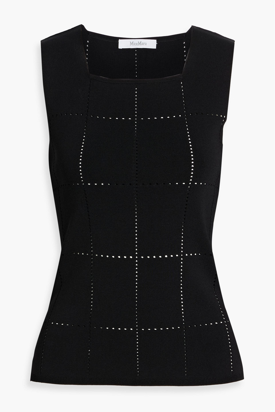 Max Mara Ugolina Pointelle-knit Tank In Black