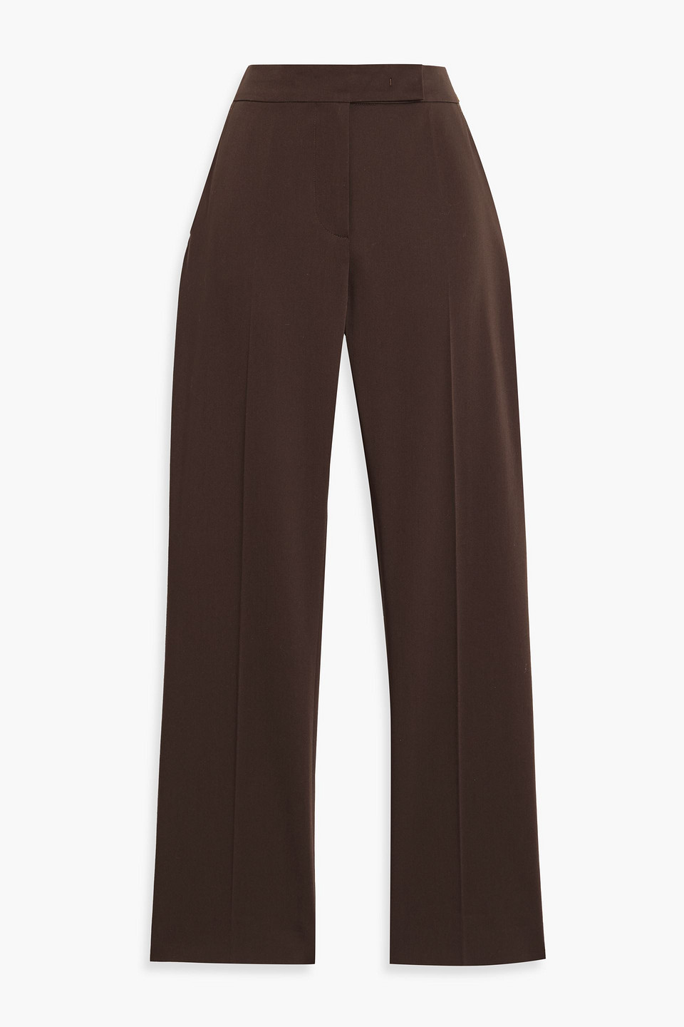 Max Mara Okra Cotton-blend Straight-leg Pants In Brown