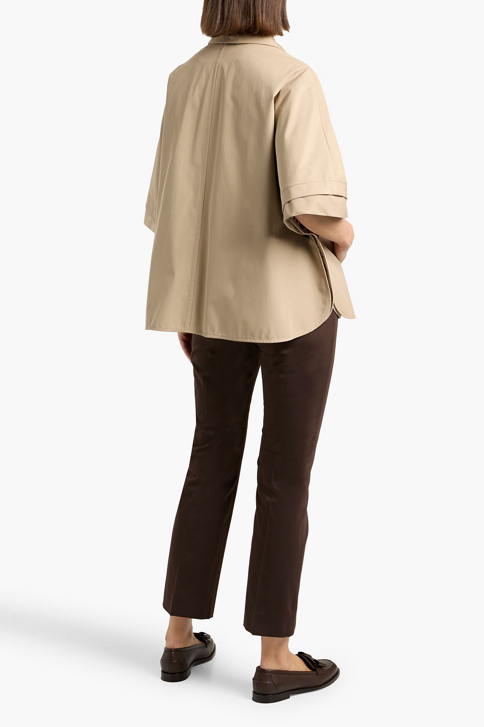 Max Mara Parole Cotton-twill Jacket In Neutral
