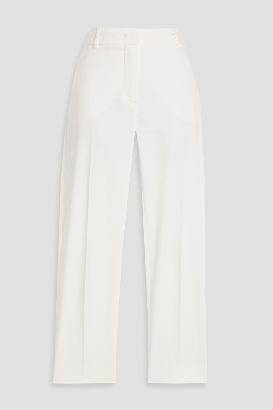 Max Mara Lince Cropped Cotton-blend Slim-leg Pants In White