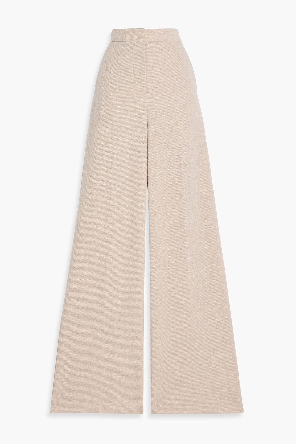 Max Mara Corea Cotton And Wool-blend Wide-leg Pants In Pink