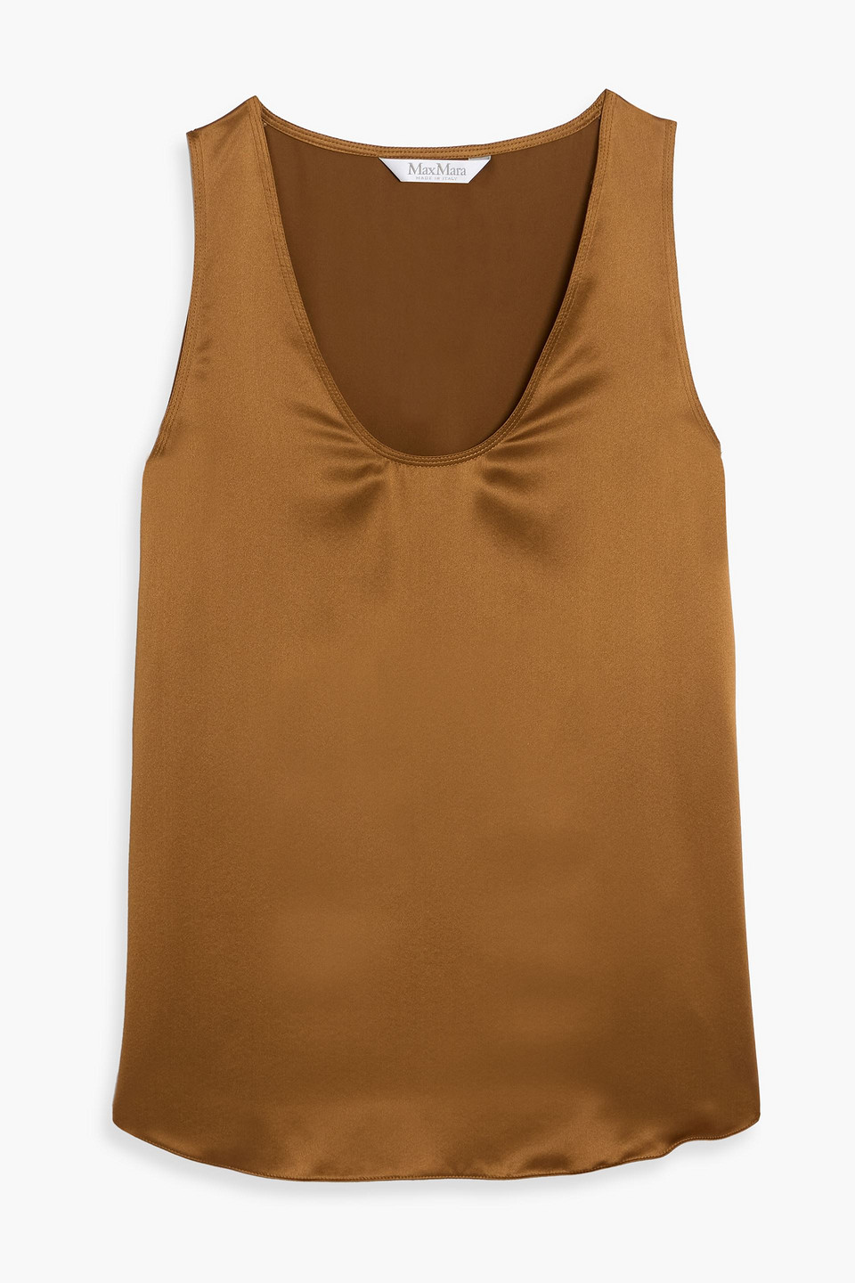 max mara - filly silk-satin top - brown - it 40