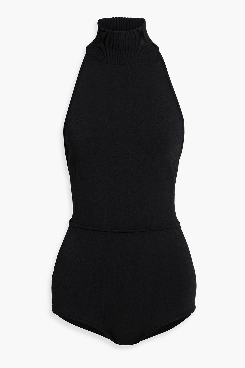 Max Mara Apogeo Open-back Stretch-knit Bodysuit In Black