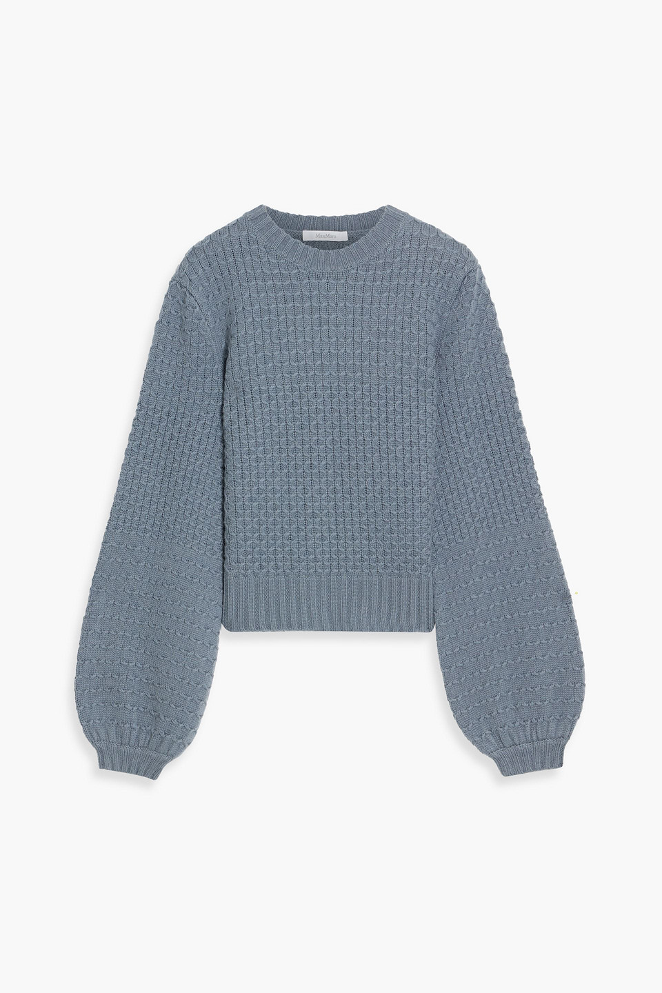 max mara - elvira cable-knit wool and cashmere-blend sweater - blue - m
