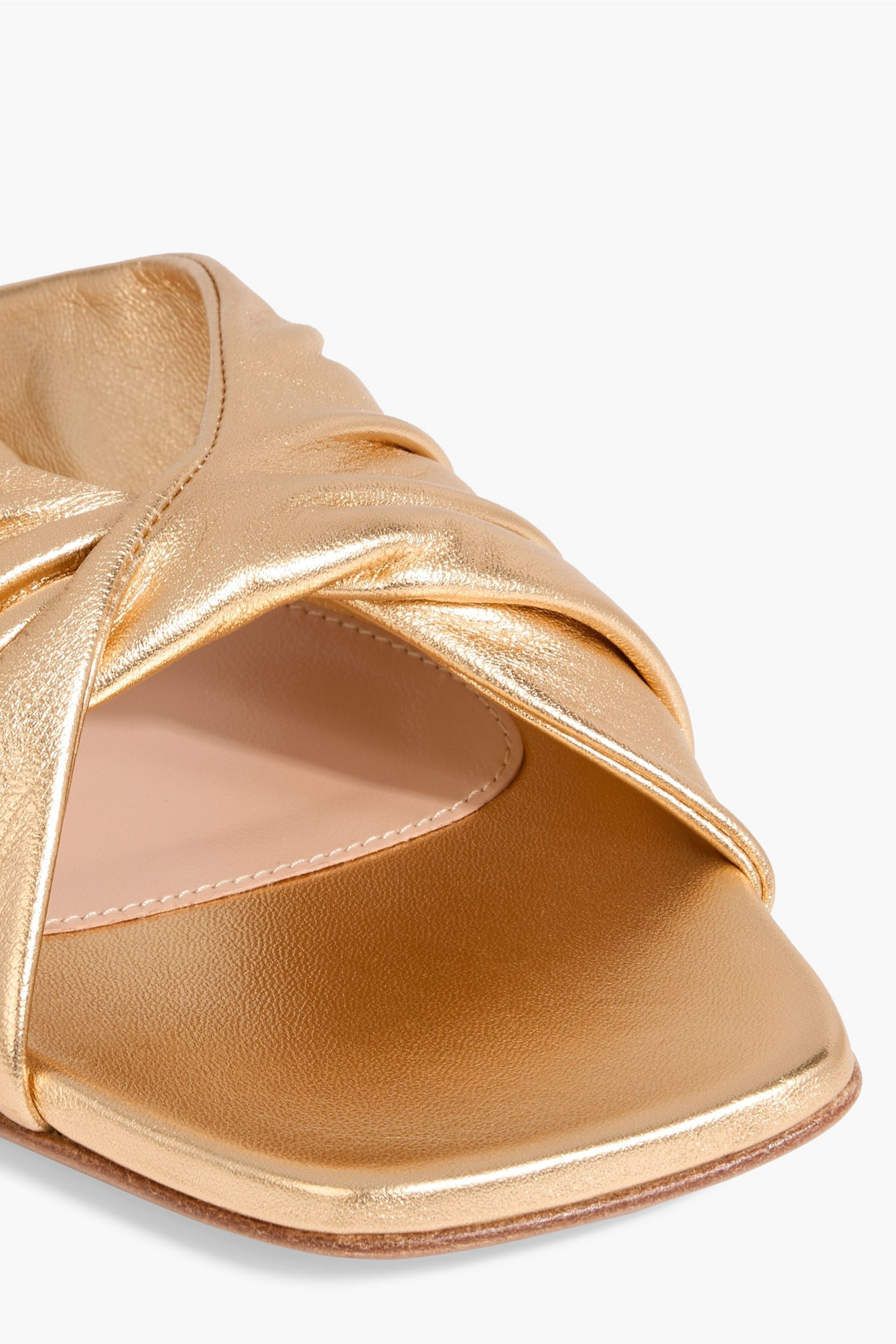 GIANVITO ROSSI Selene twisted metallic leather slides thumbnail