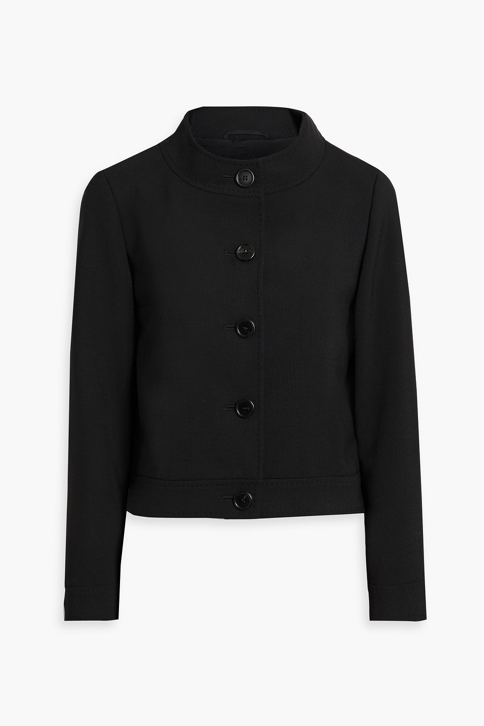 Max Mara Lamine Wool-blend Crepe Jacket In Black