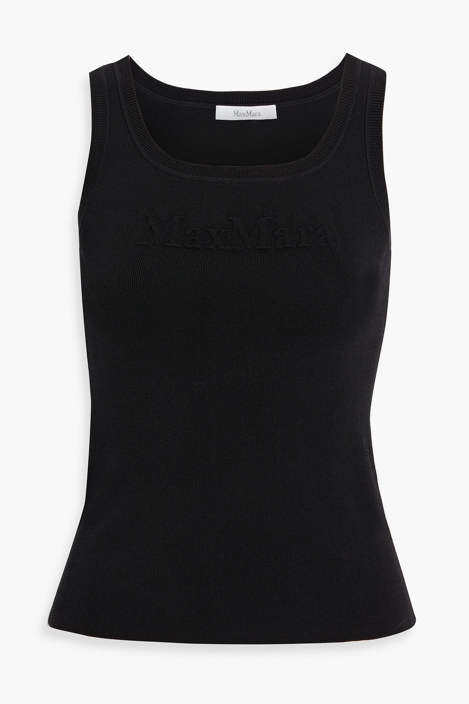 max mara - pentola stretch-knit tank - black - s