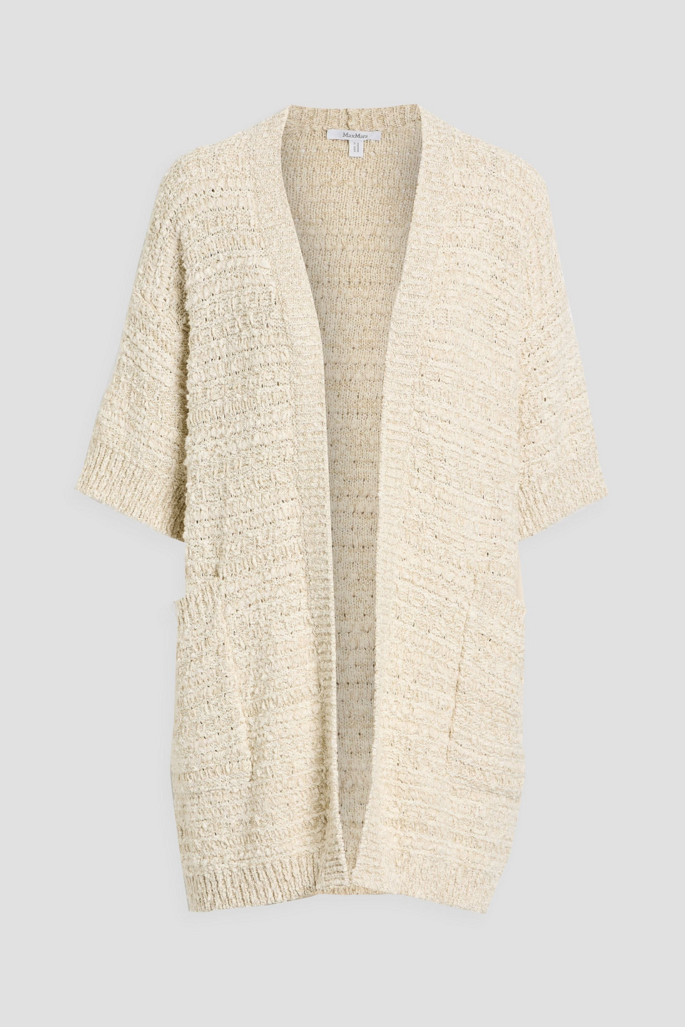 Max Mara Zulma Metallic Cotton-blend Cardigan In Neutral