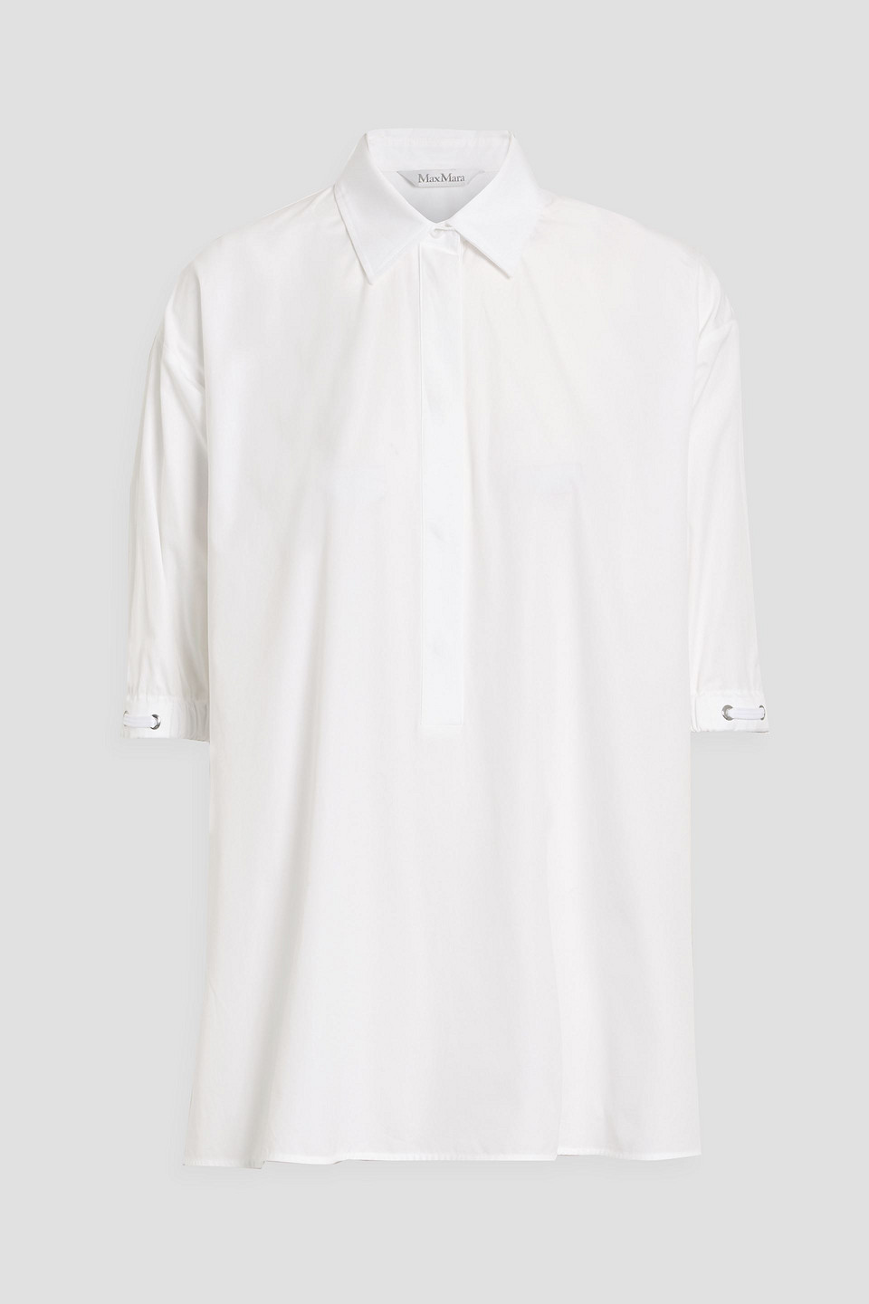 max mara - teano cotton-poplin shirt - white - it 34