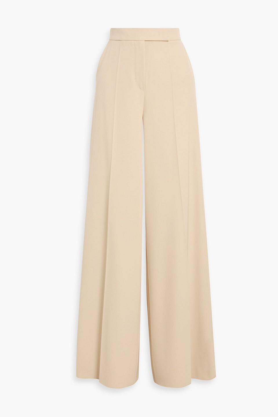 Max Mara Ninfa Wool-twill Wide-leg Pants In Yellow