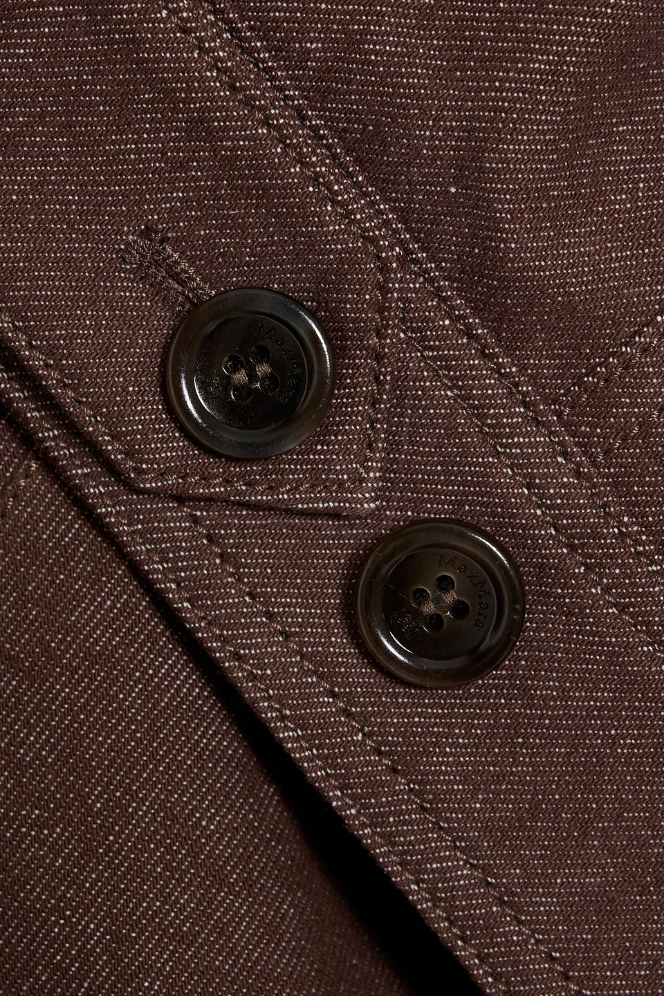 Max Mara Cropped Brown Denim-effect Jacket In Brown