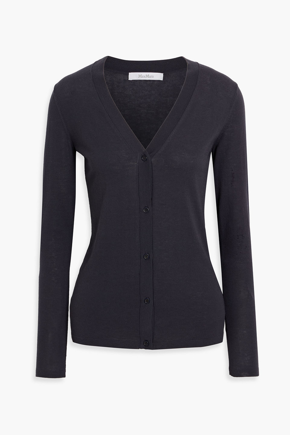 Max Mara Tennis Cotton And Silk-blend Cardigan In Blue