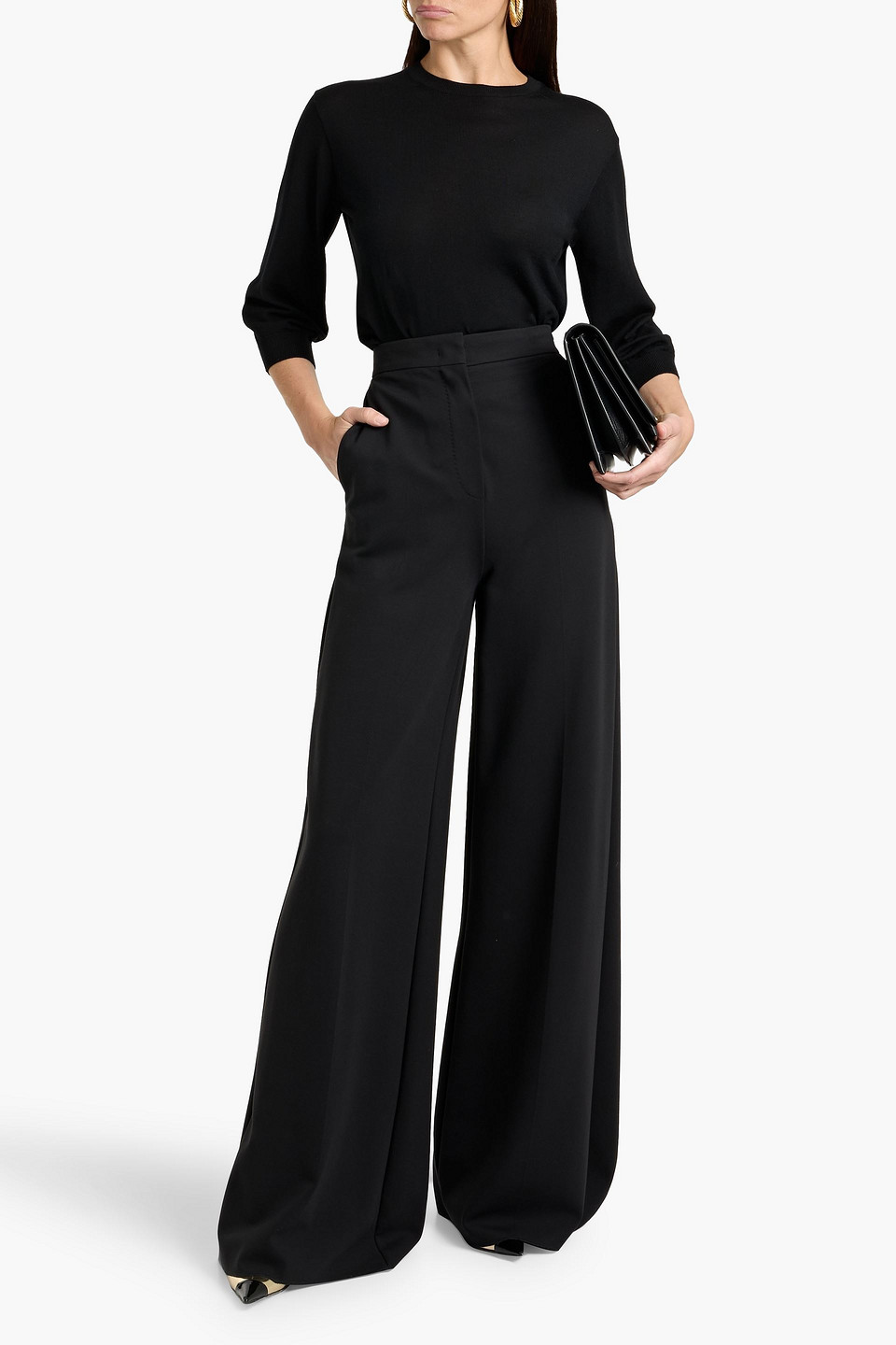 Max Mara Amici Wool Sweater In Black