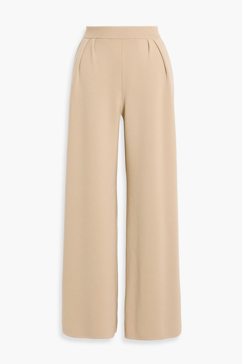 Max Mara Pleated Wool Wide-leg Pants In Brown