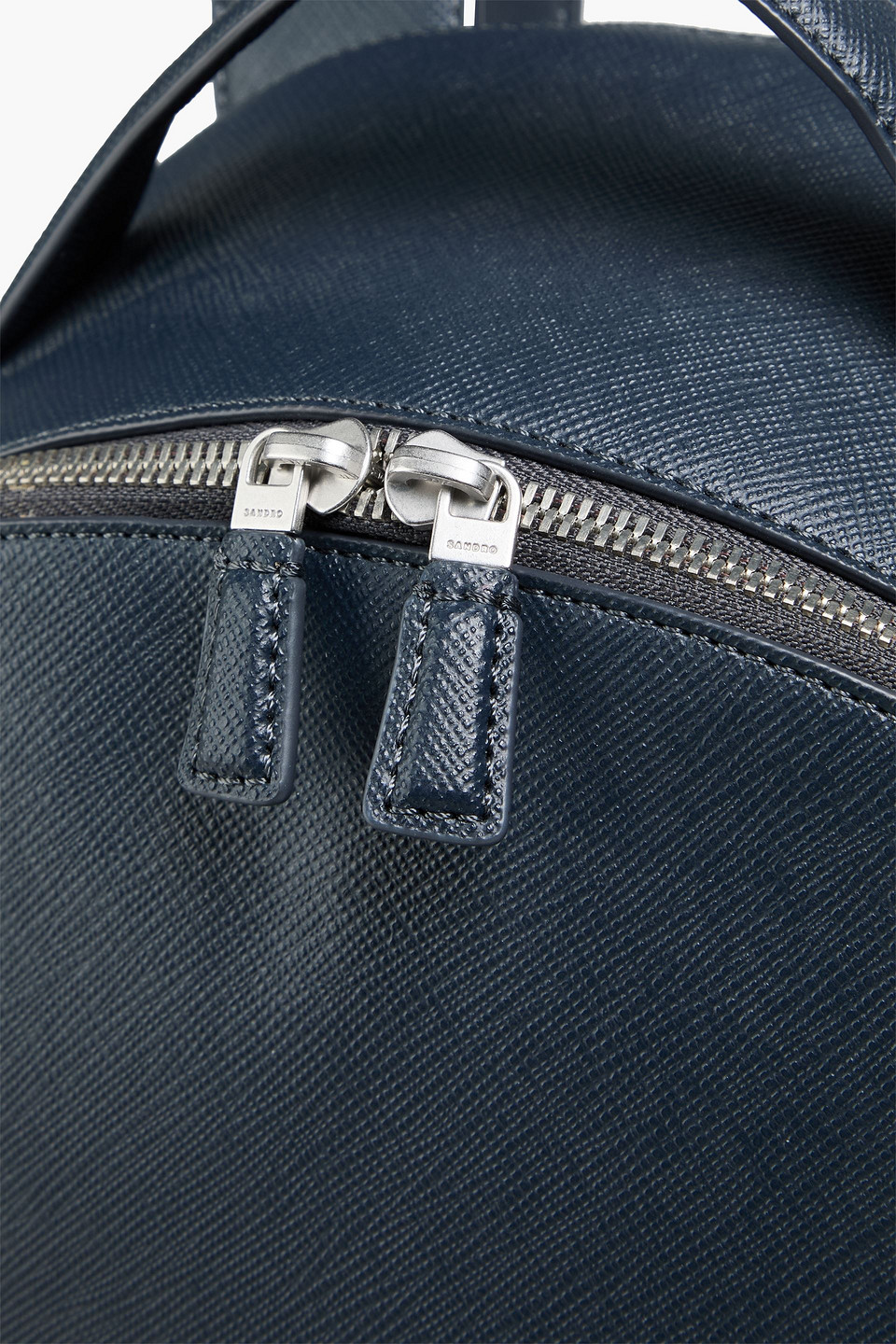  Sandro - Rucksack Aus Strukturiertem Leder - Blau - Onesize 