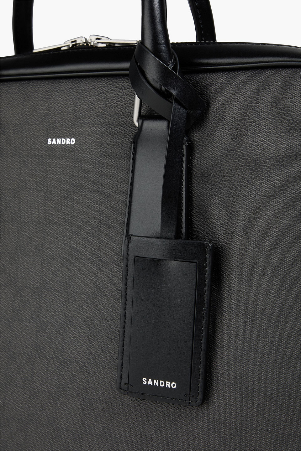  Sandro - Laptoptasche Mit Lederbesatz - Schwarz - Onesize 