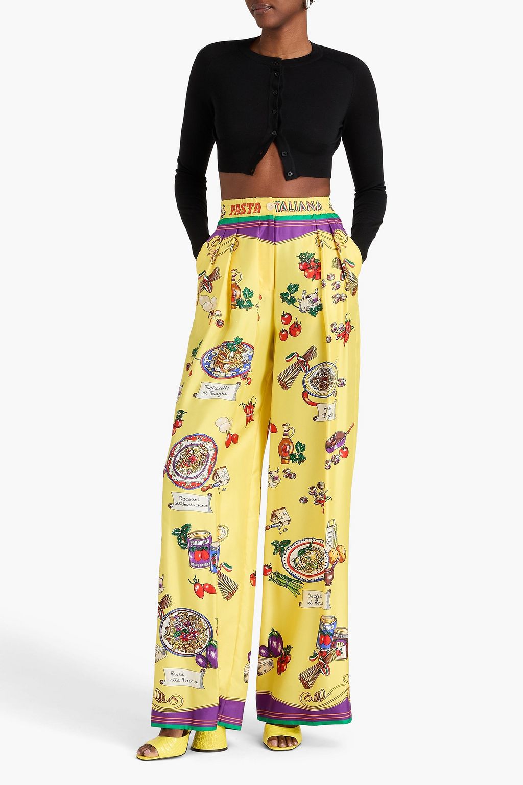 DOLCE&GABBANA Printed silk-twill wide-leg pants | THE OUTNET
