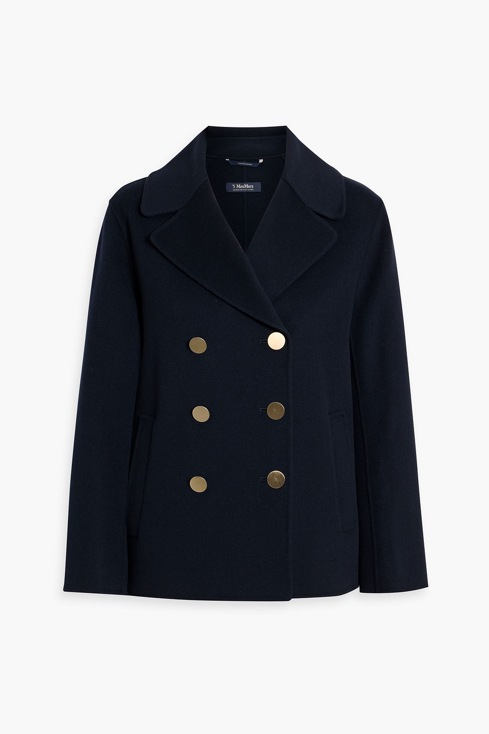 Max Mara Margot Double-breasted Wool-felt Jacket In Blue