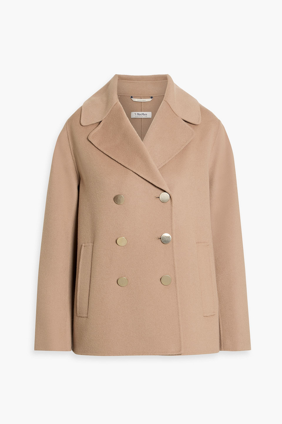 Max Mara Margot Double-breasted Wool-felt Jacket In Brown
