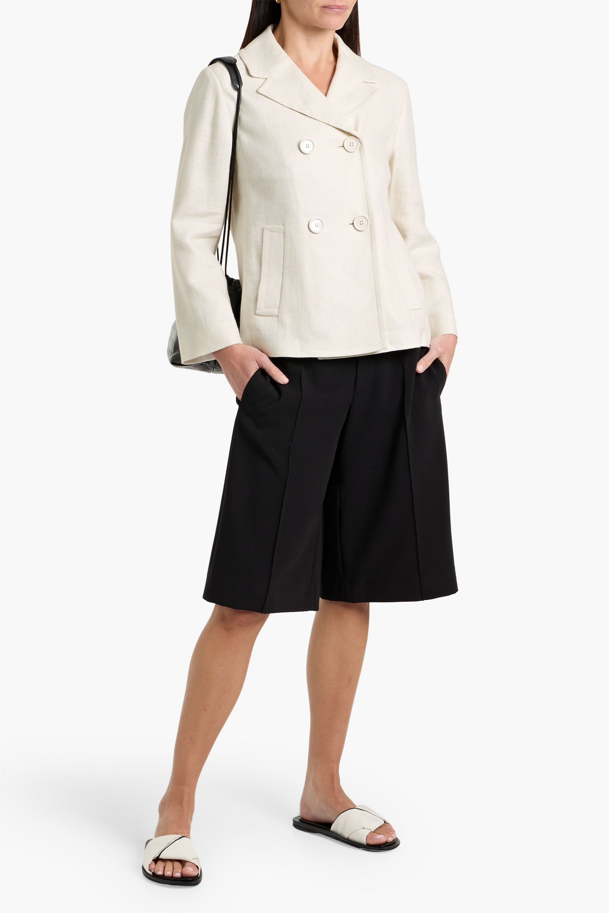 S Max Mara Kasia double-breasted linen-blend tweed jacket