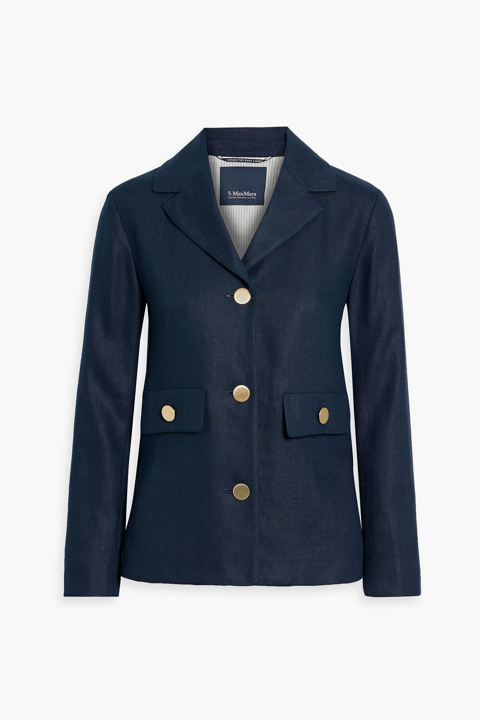 Max Mara Emiro Linen Jacket In Blue