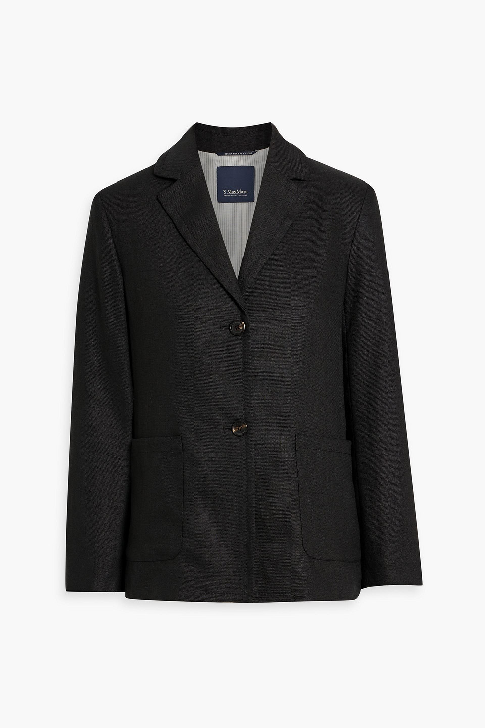 Max Mara Arrigo Linen Blazer In Black