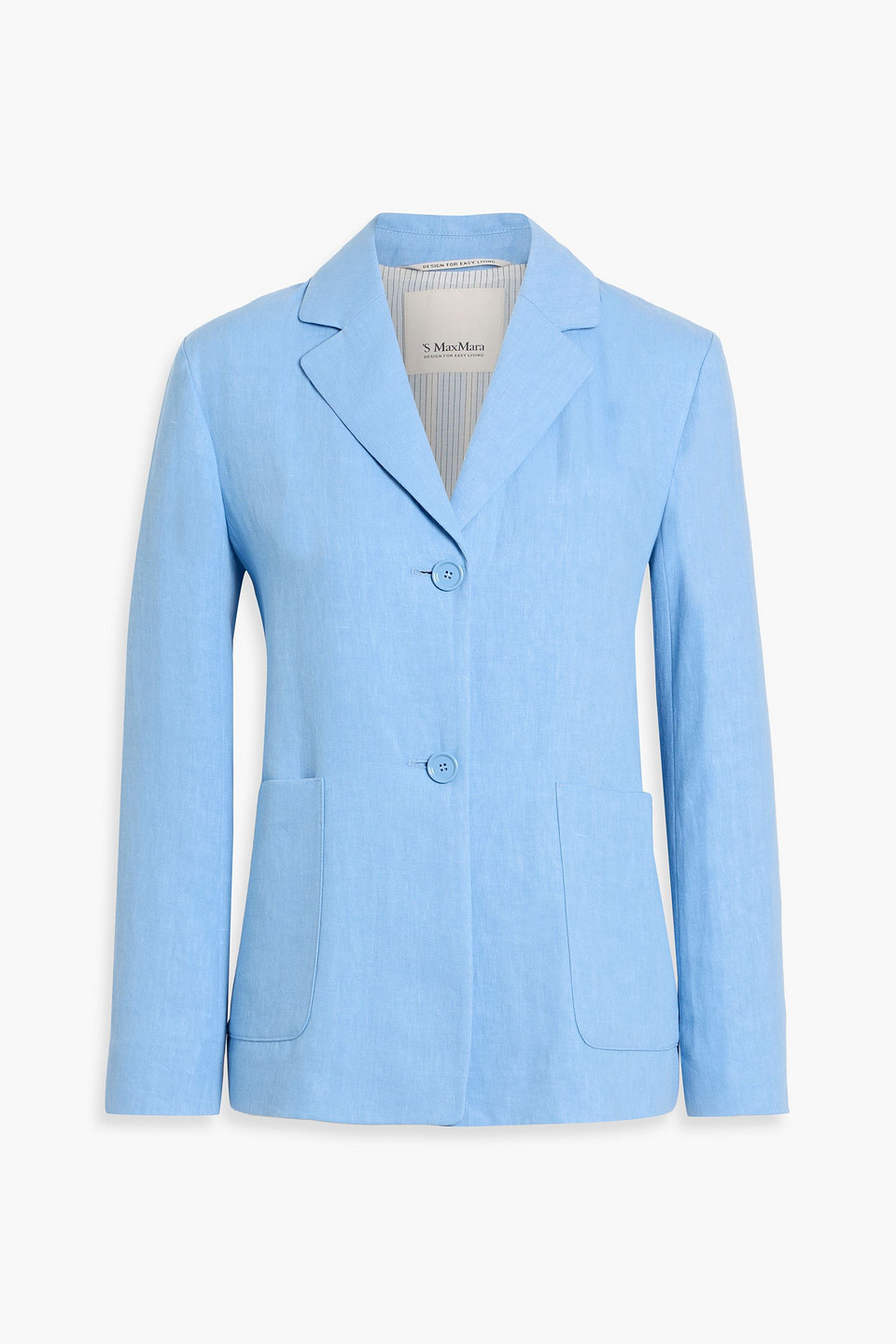 Max Mara Olivia Linen Jacket In Blue