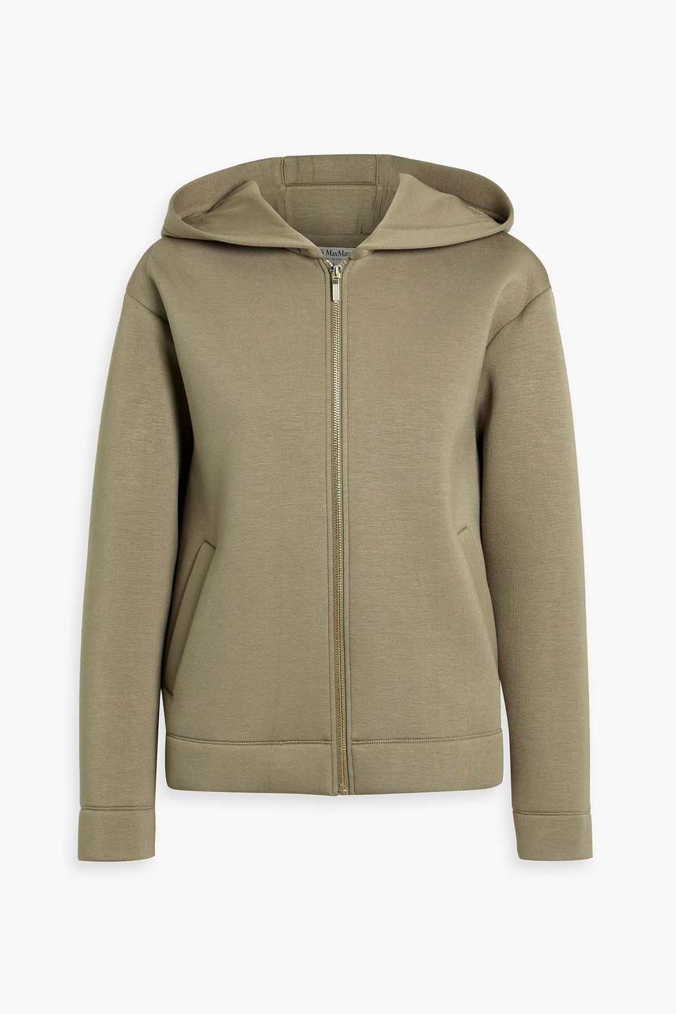 Max Mara Andorra Jersey Zip-up Hoodie In Gray