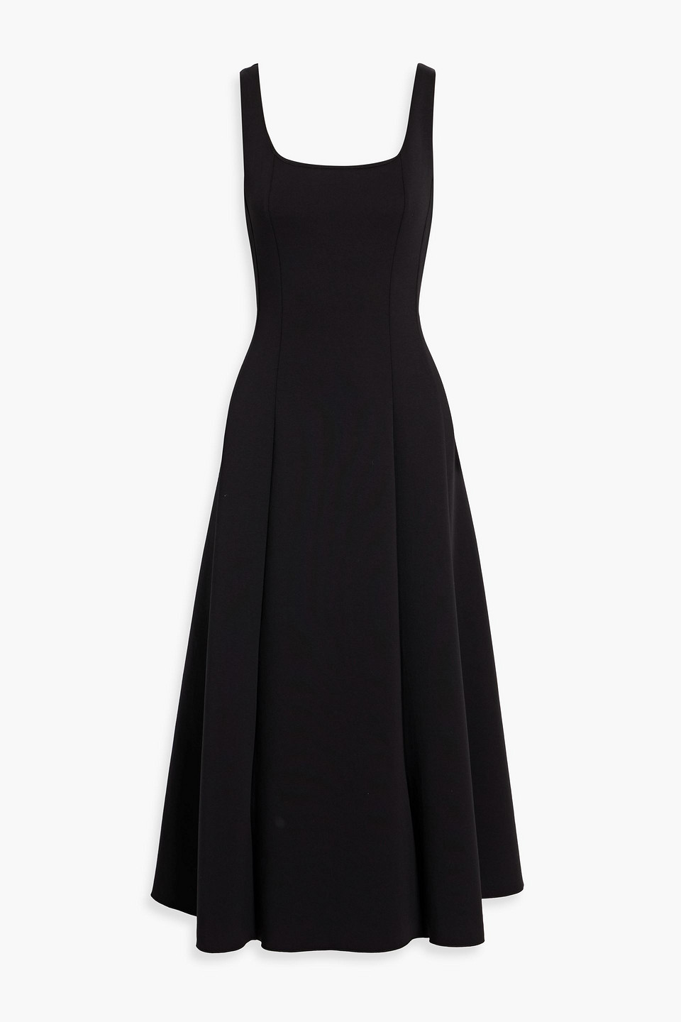 Max Mara Platani Cotton-blend Jersey Midi Dress In Black