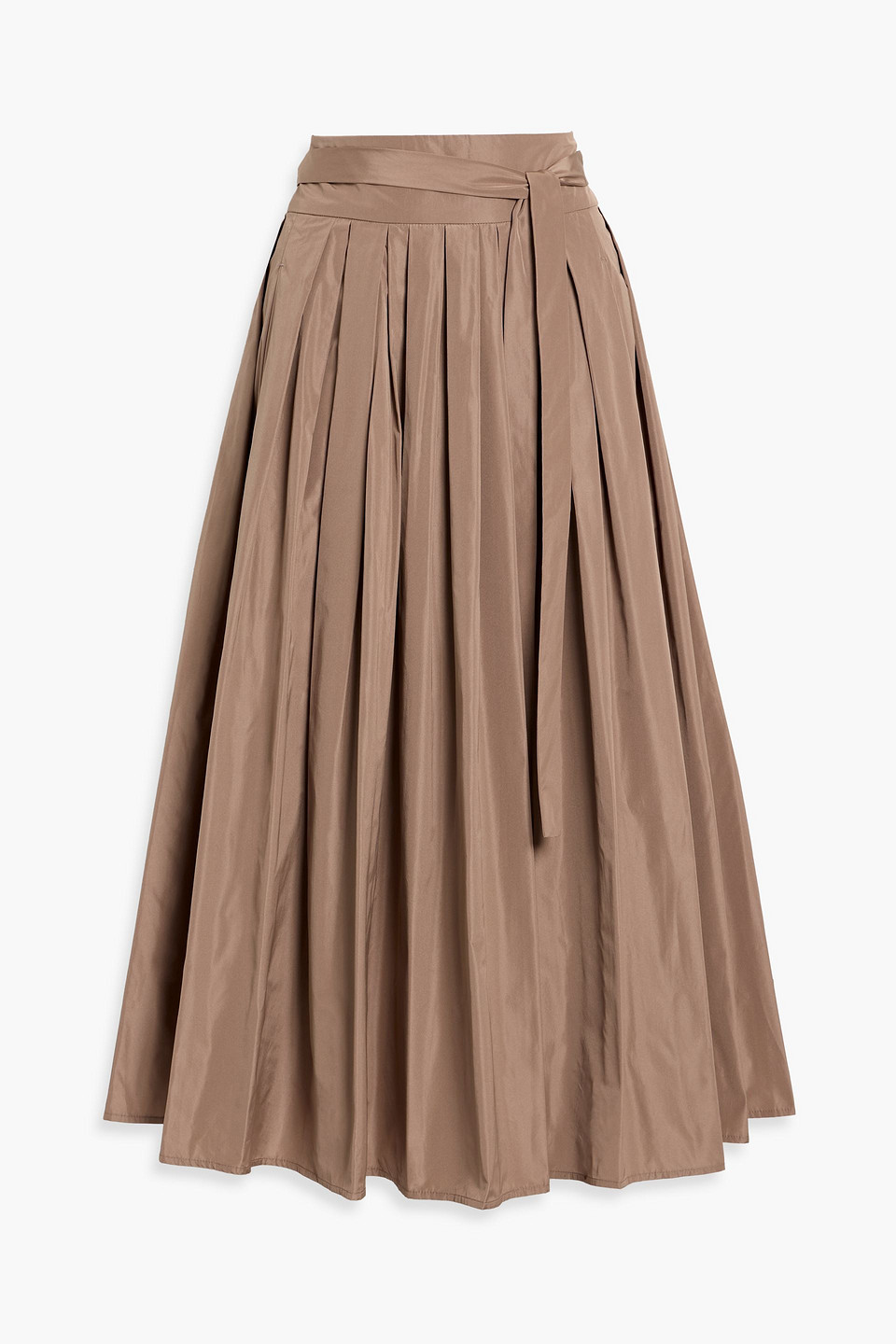 max mara - gea pleated taffeta midi skirt - neutral - it 48