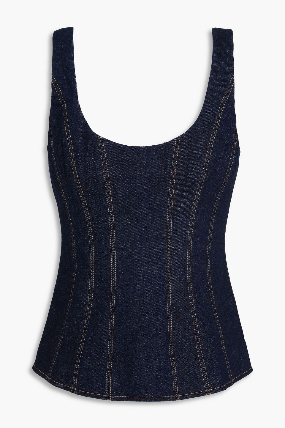 simkhai - lachlan denim bustier top - blue - us 00