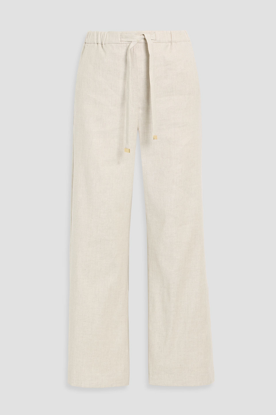 Max Mara America Linen-blend Twill Wide-leg Pants In Neutral