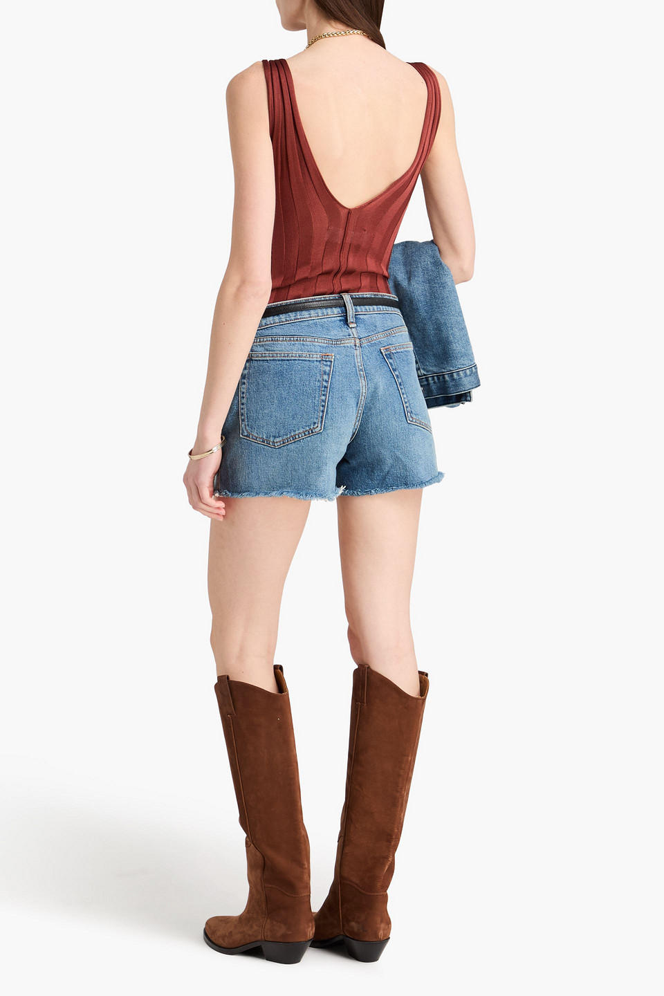  Rag & Bone - Jeansshorts „dre“ Mit Fransen - Blau - 23 