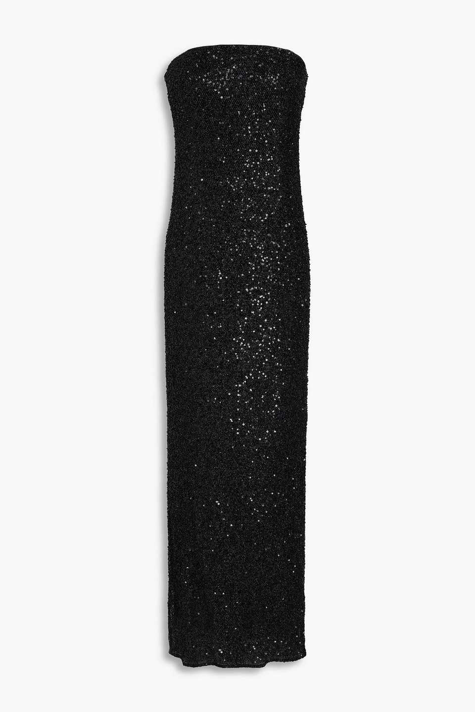 simkhai - xyla strapless embellished mesh gown - black - us 4