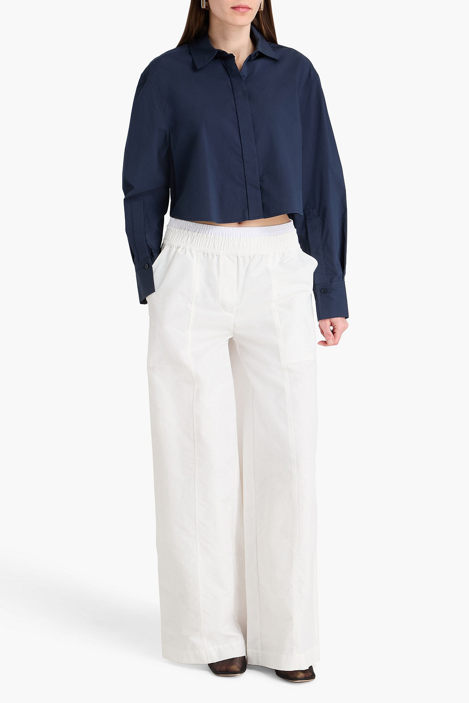  Simkhai - Renata Cotton-blend Poplin Shirt - Blue - Xs 