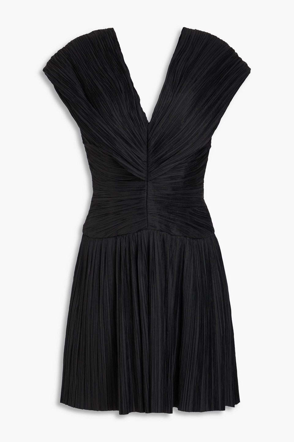 Simkhai Avavrie Plissé-taffeta Mini Dress In Black