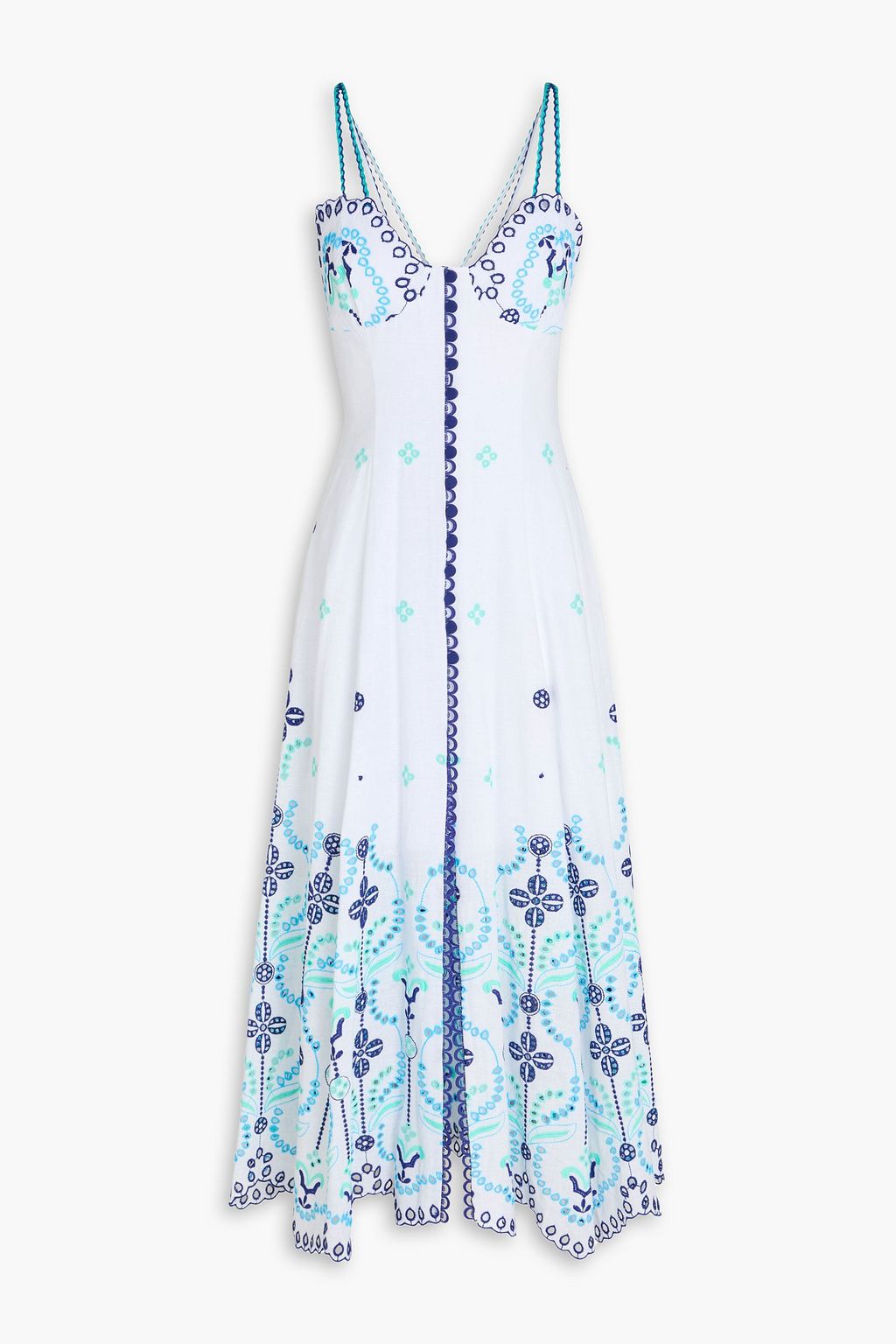 CHARO RUIZ IBIZA Broderie anglaise cotton-blend midi dress