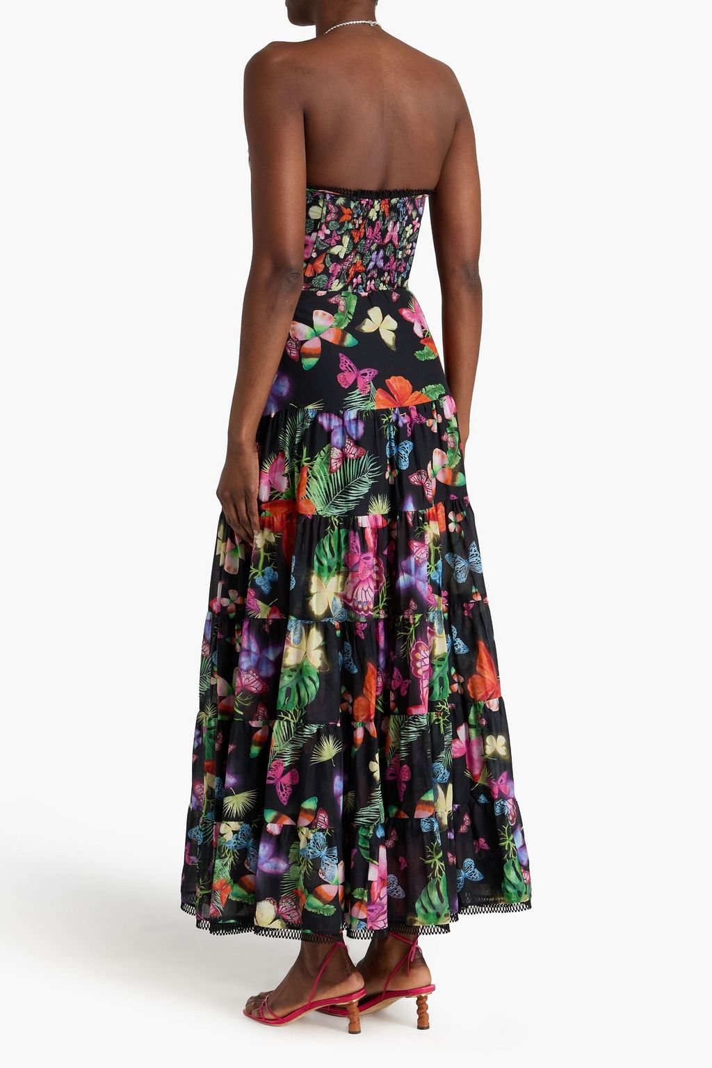 CHARO RUIZ IBIZA Danny strapless tiered printed cotton-blend maxi dress |  THE OUTNET