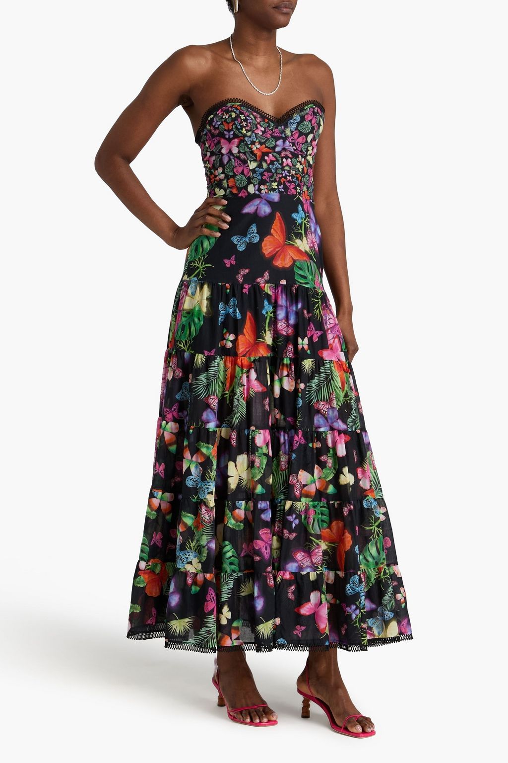 CHARO RUIZ IBIZA Danny strapless tiered printed cotton-blend maxi dress |  THE OUTNET