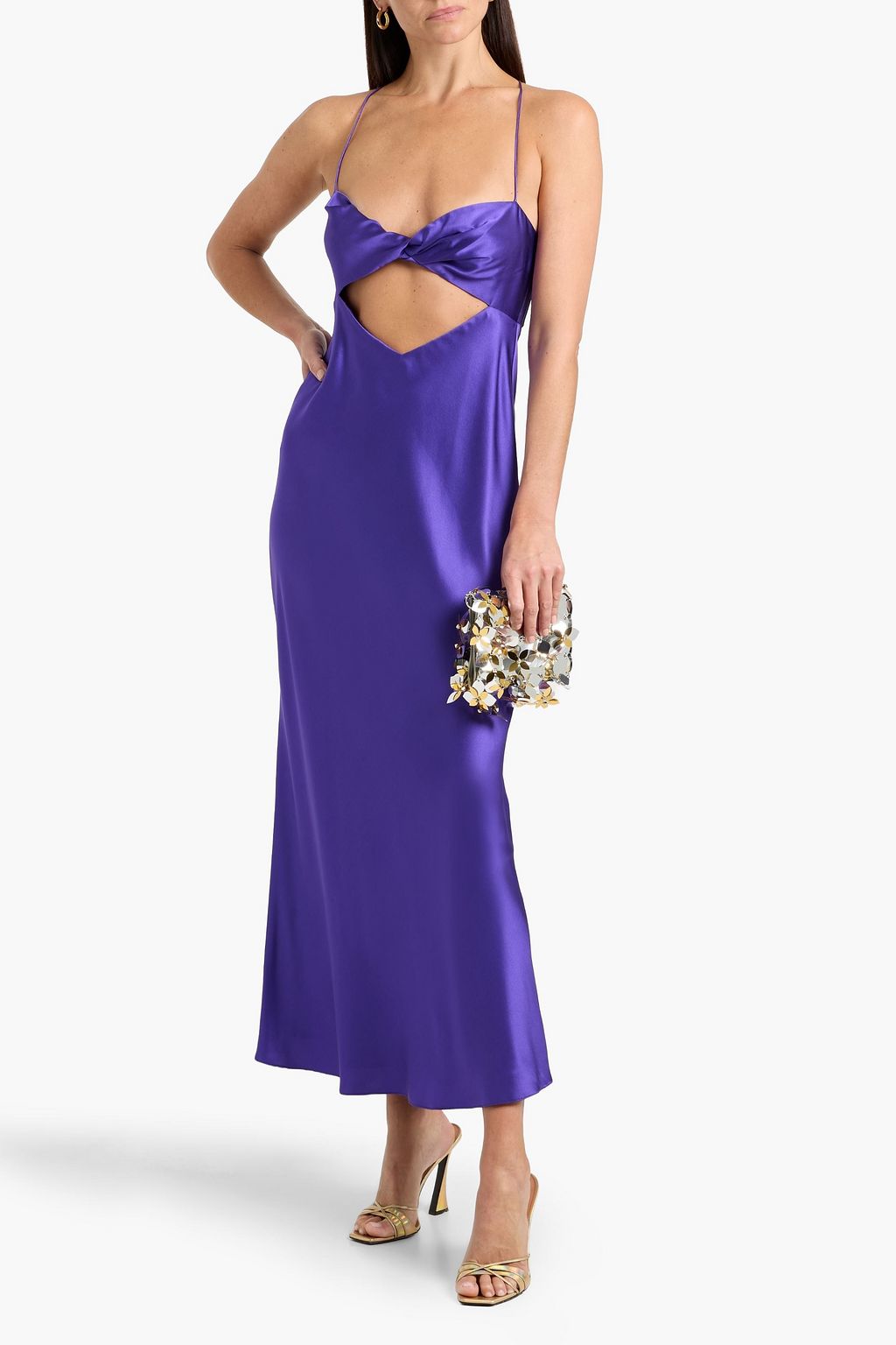 light blue silk dress Paiva Slip Dress in Satin Sky Blue