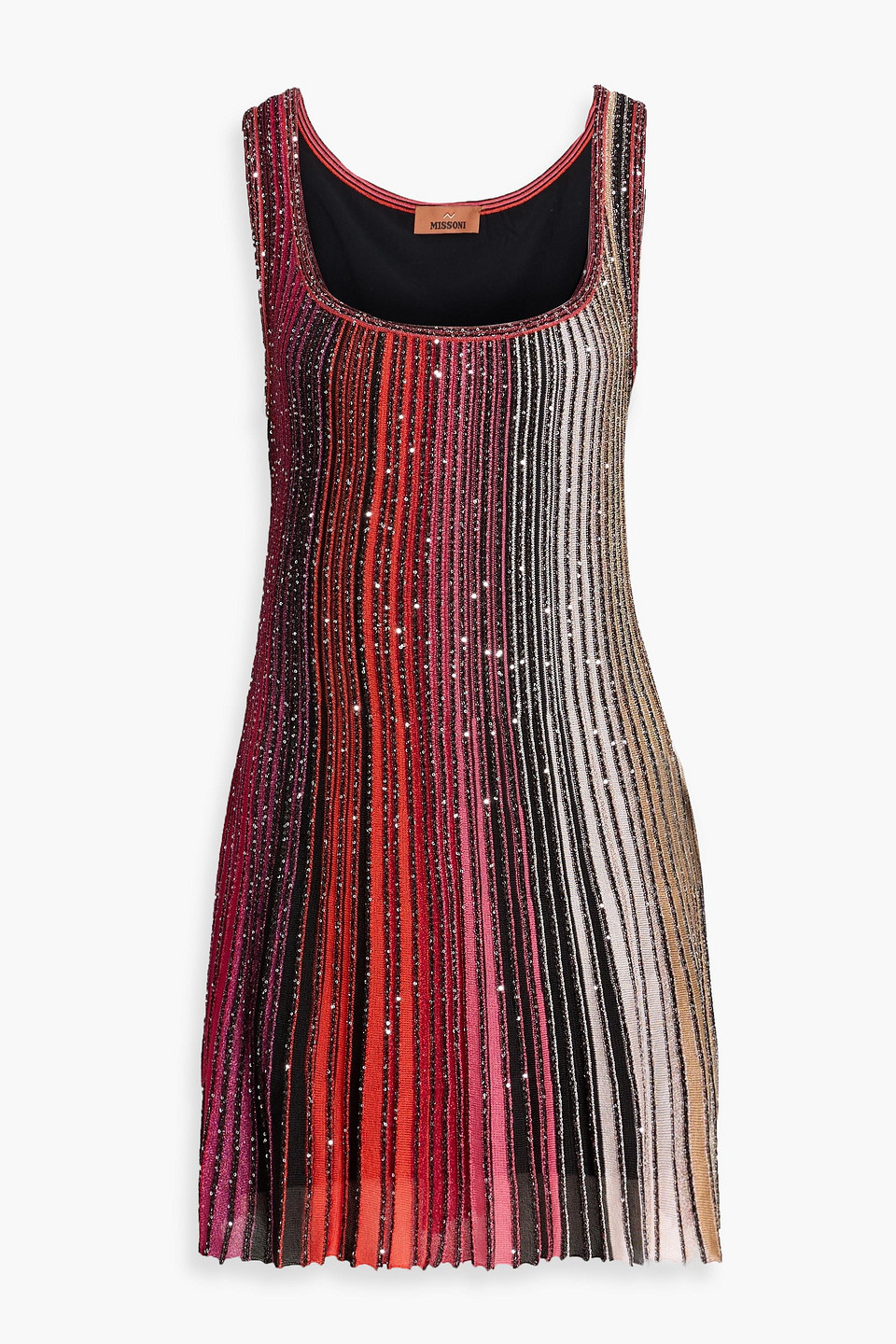 Missoni Sequin-embellished Metallic Ribbed-knit Mini Dress In Burgundy