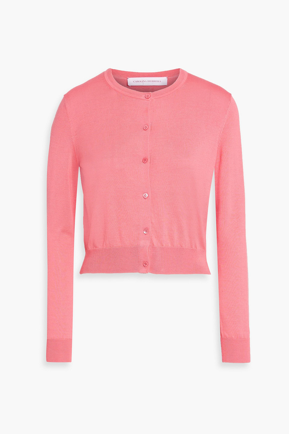 Carolina Herrera Silk And Cotton-blend Cardigan In Coral